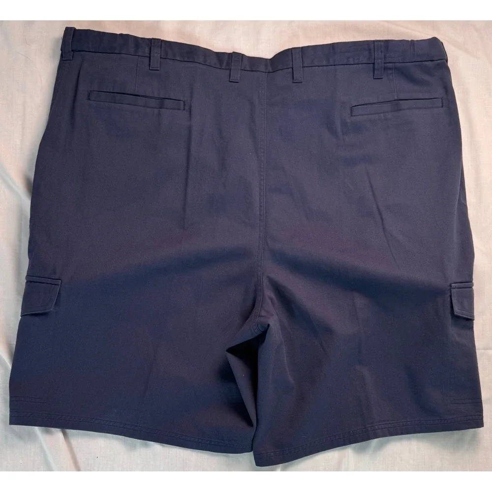 Haggar Big & Tall Cotton Cargo Shorts Mood Indigo Blue 50W NEW